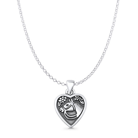 Horse Heart Pendant Necklace