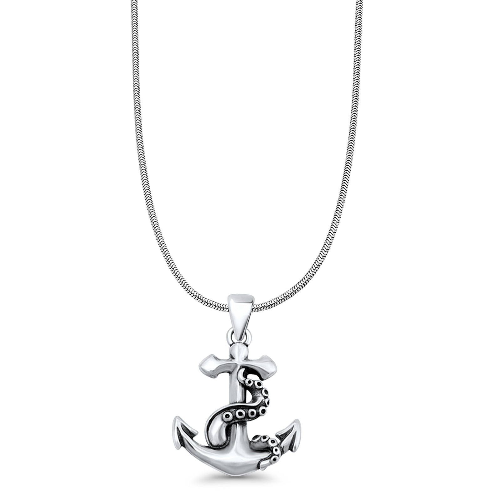 Anchor & Tentacle Pendant Necklace