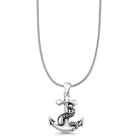 Anchor & Tentacle Pendant Necklace