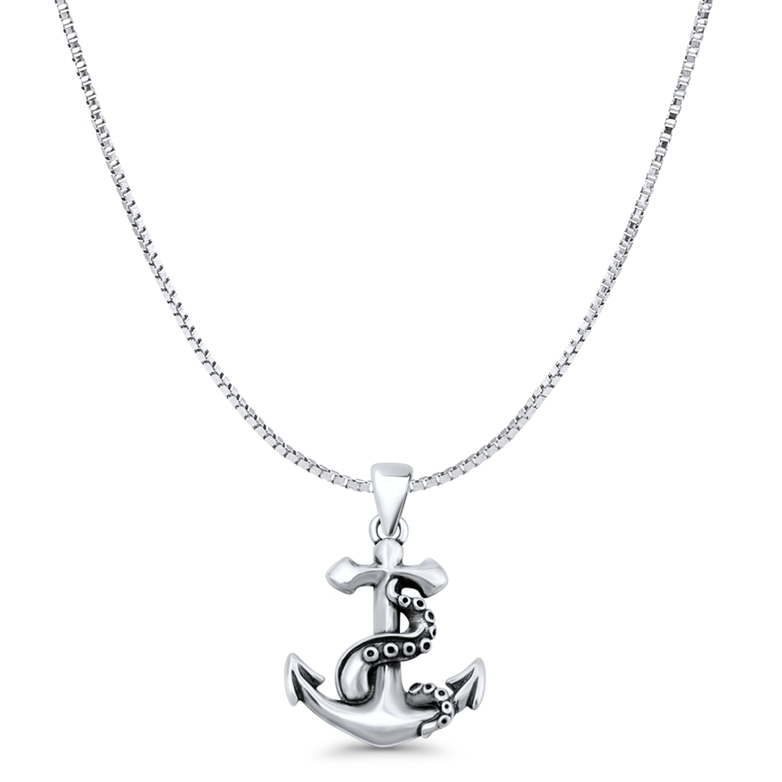 Anchor & Tentacle Pendant Necklace