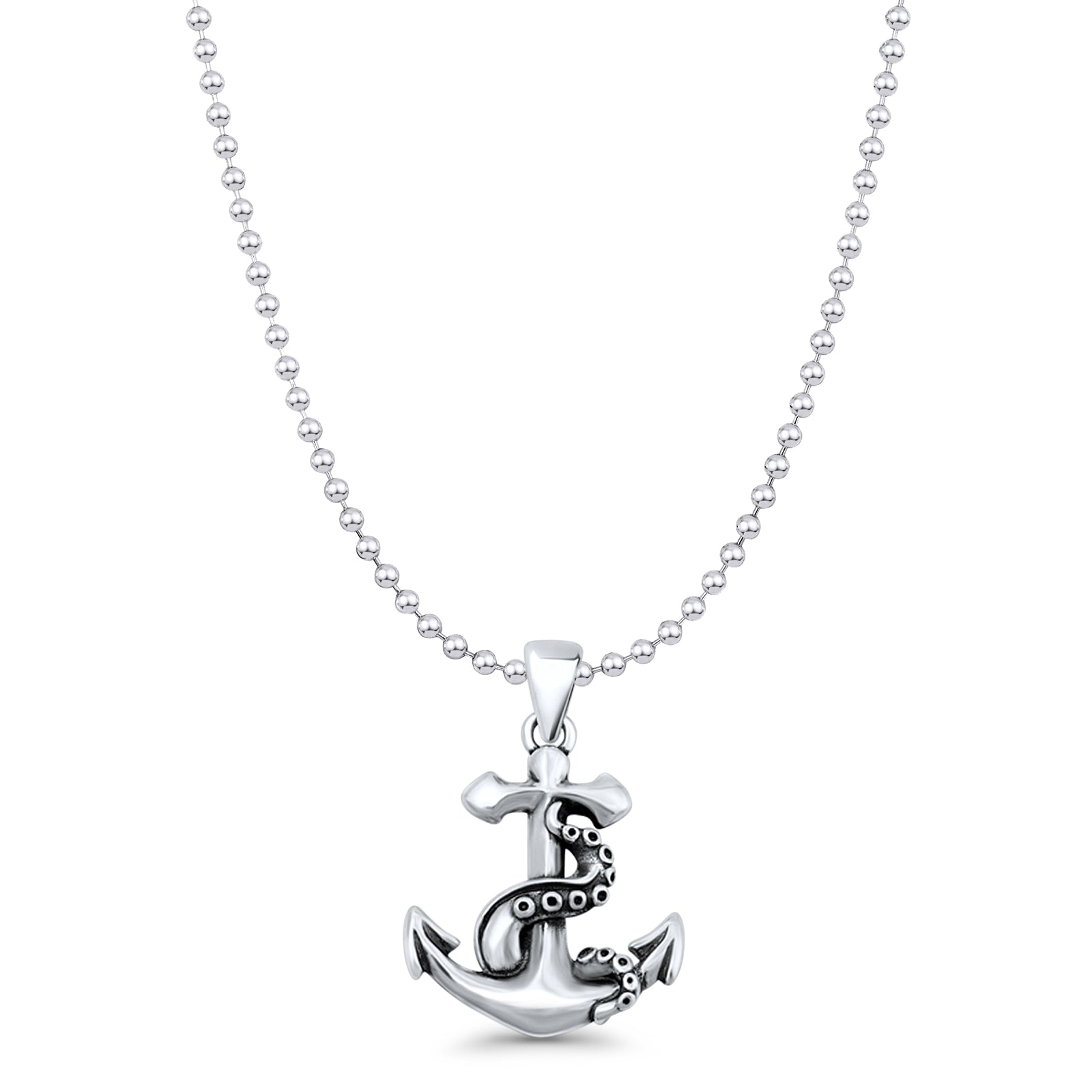 Anchor & Tentacle Pendant Necklace