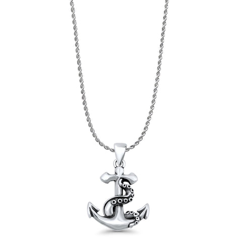 Anchor & Tentacle Pendant Necklace