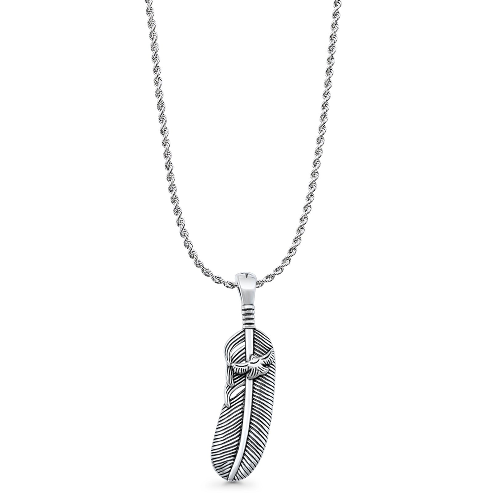 Feather & Bird Pendant Necklace