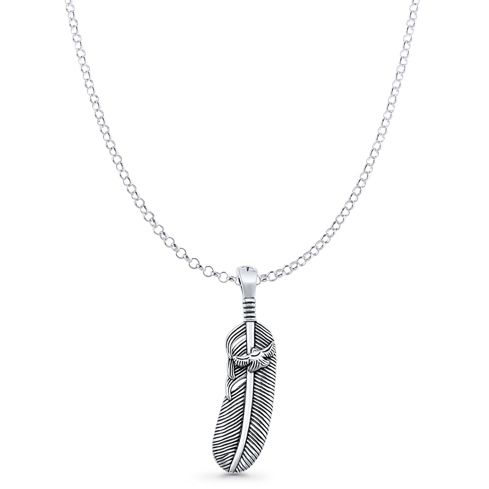 Feather & Bird Pendant Necklace