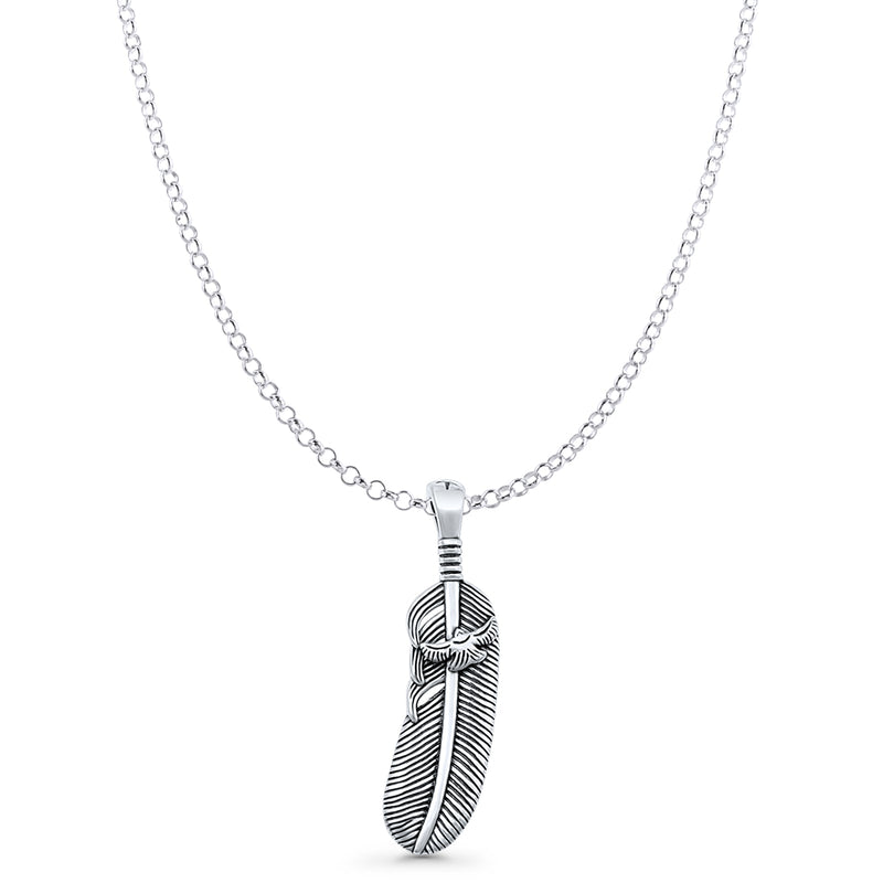 Feather & Bird Pendant Necklace