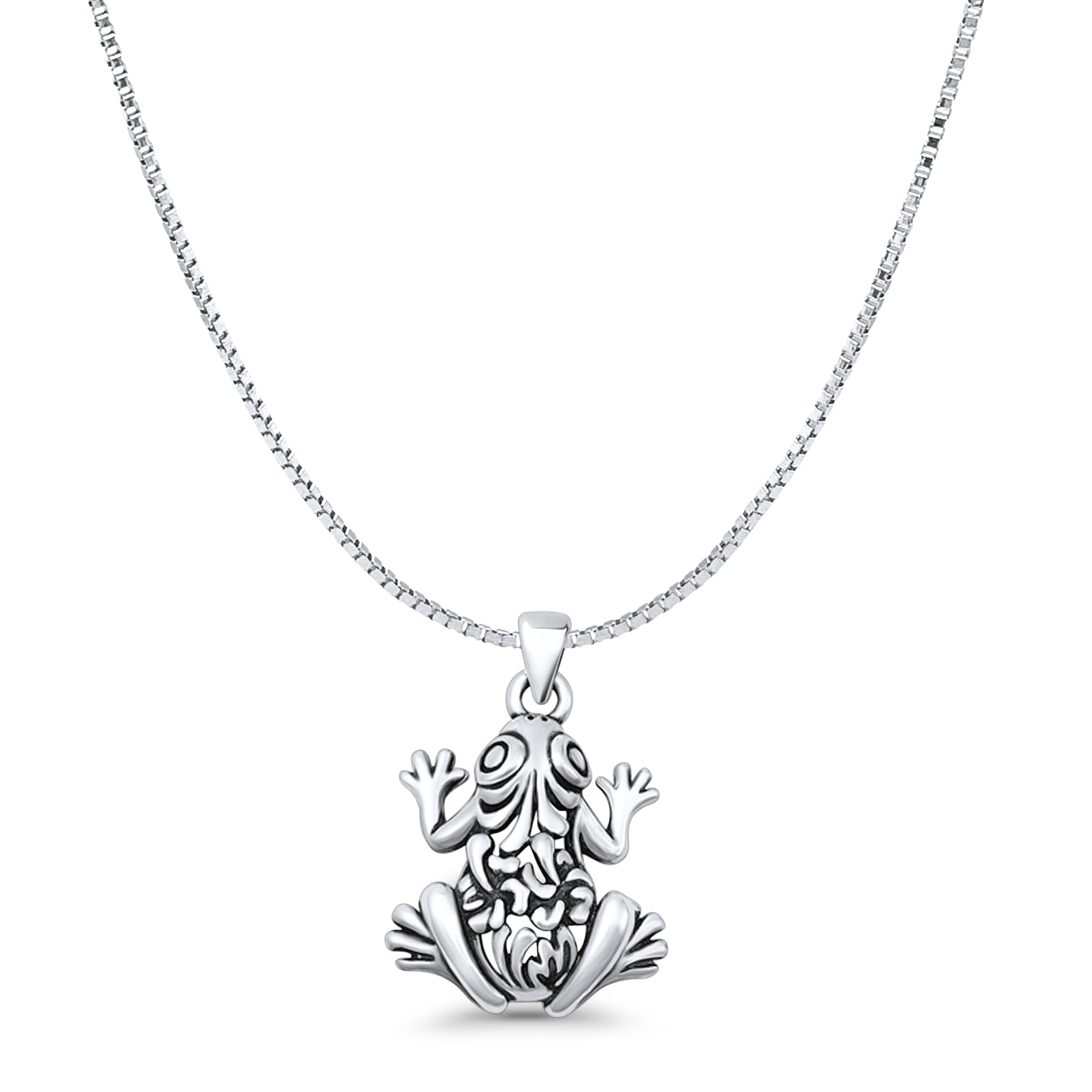 Filigree Frog Pendant Necklace