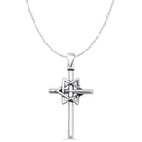 Cross & Star of David Pendant Necklace
