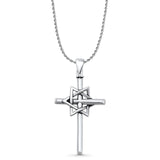 Cross & Star of David Pendant Necklace