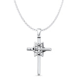 Cross & Star of David Pendant Necklace