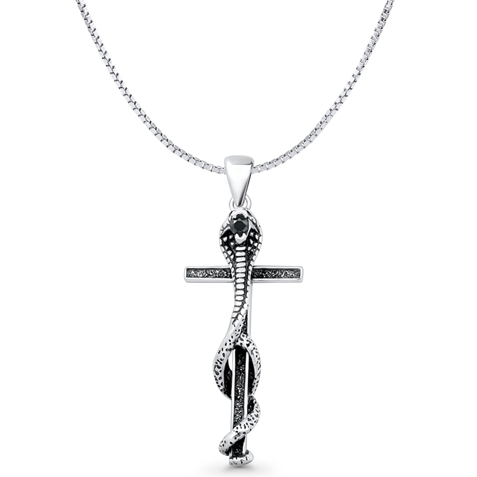 Cobra Snake Cross Pendant Necklace