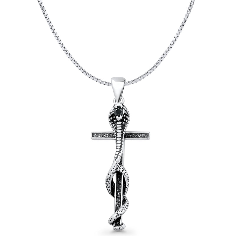 Cobra Snake Cross Pendant Necklace