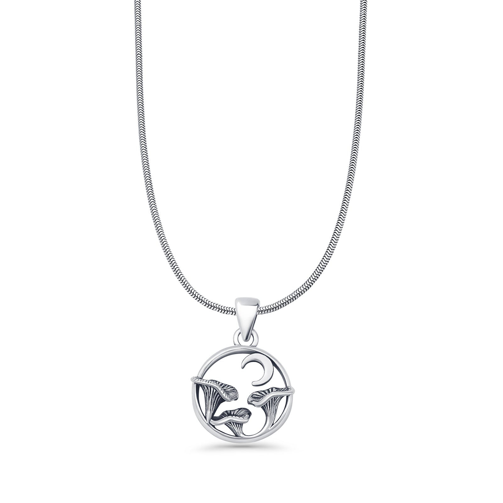 Mushroom Moon Pendant Necklace