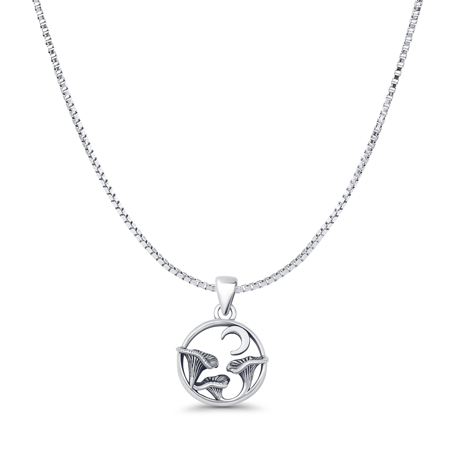 Mushroom Moon Pendant Necklace