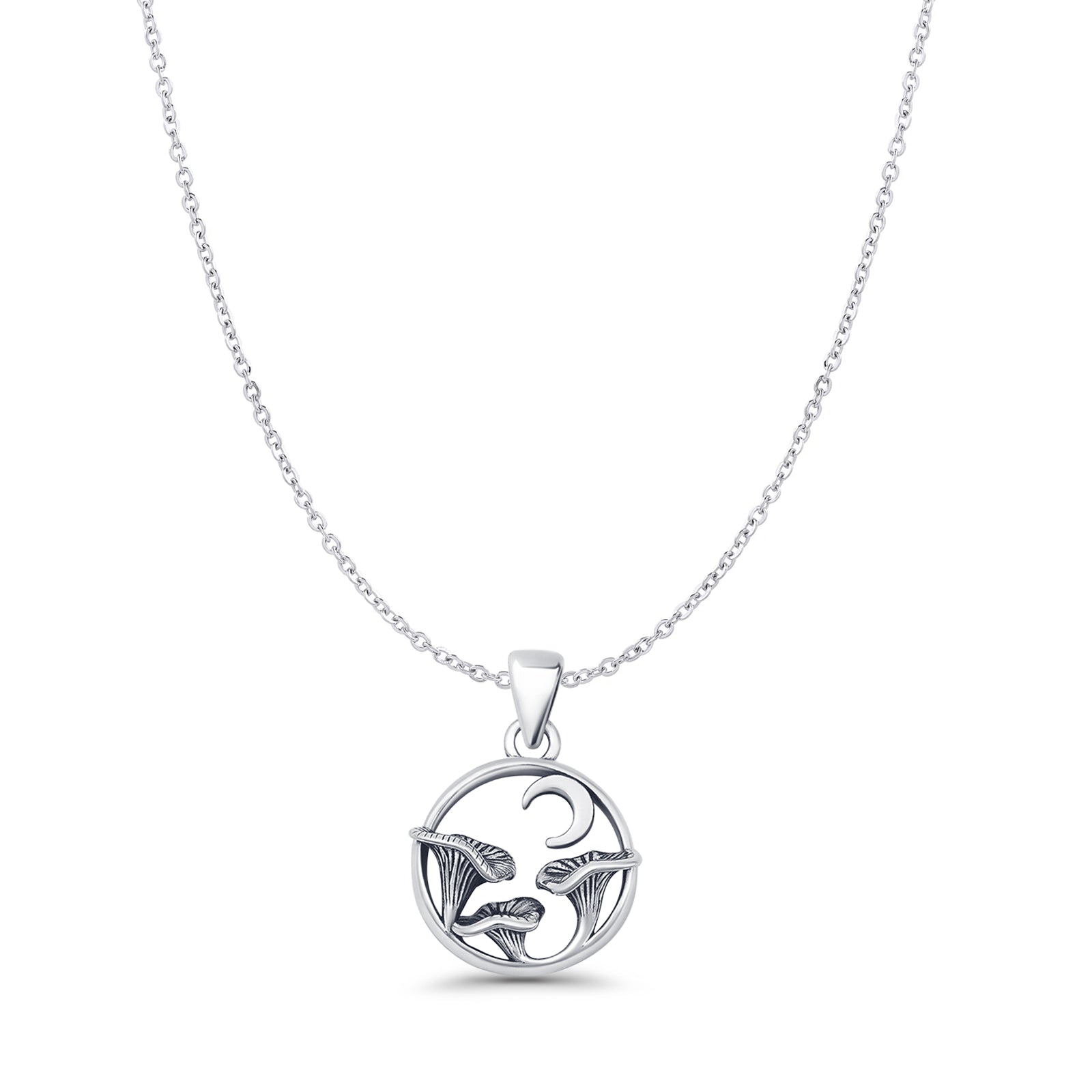 Mushroom Moon Pendant Necklace