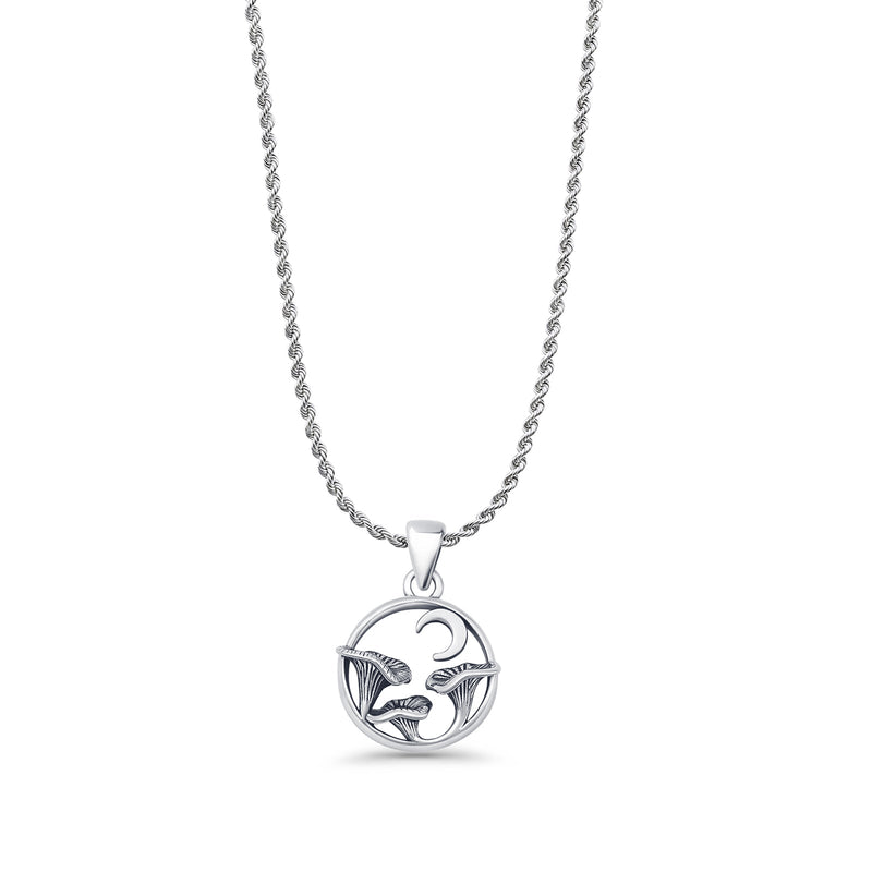 Mushroom Moon Pendant Necklace