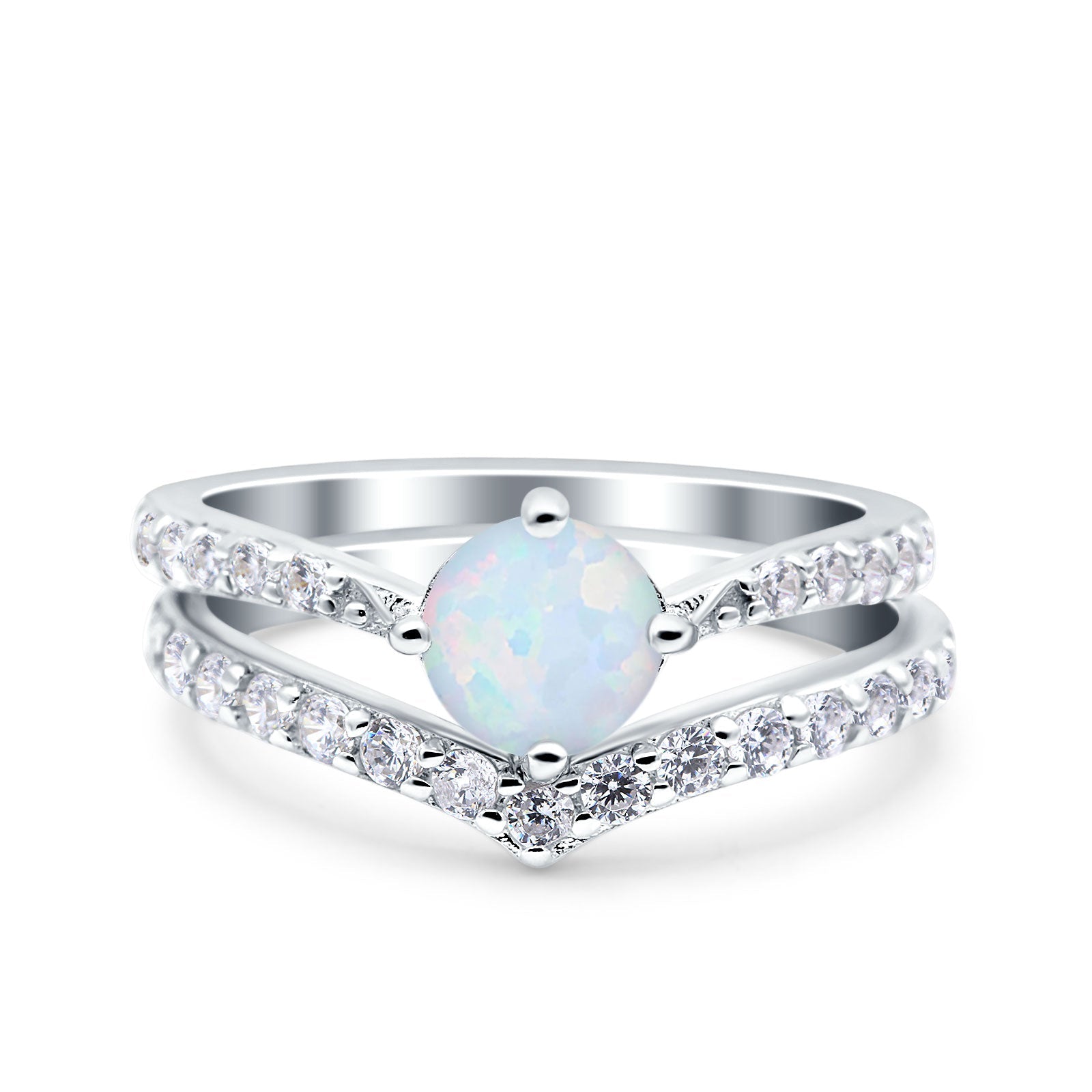 Two Piece Round CZ Ring