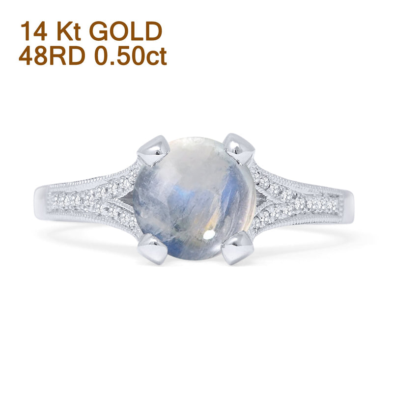 Round Split Shank Diamond Gold Ring