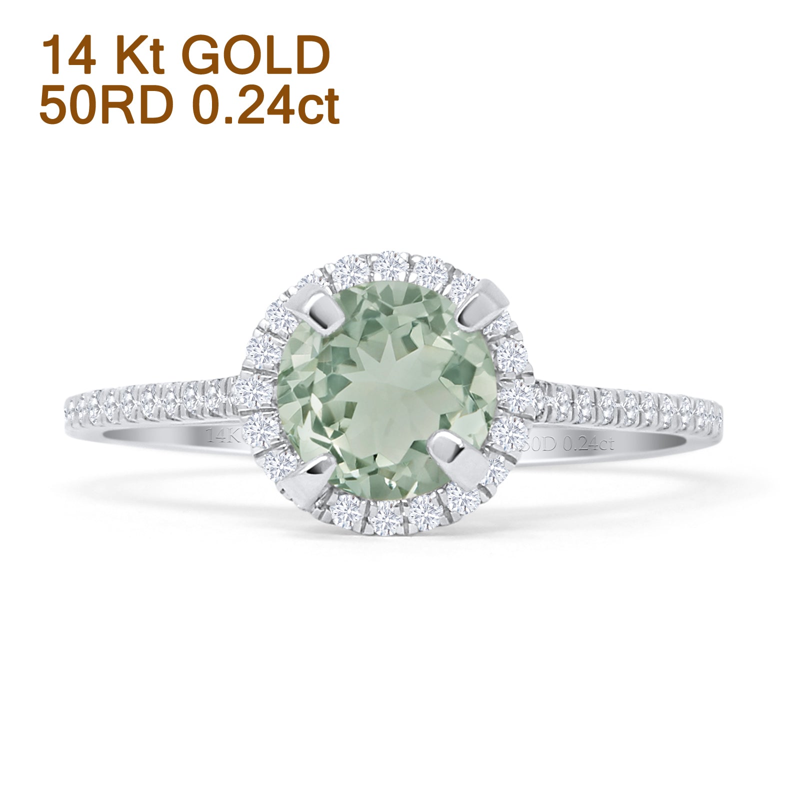 Round Halo Diamond Gold Ring