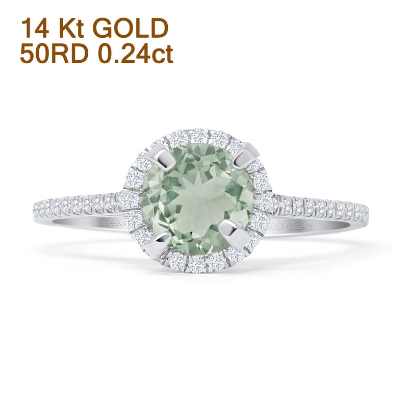 Round Halo Diamond Gold Ring
