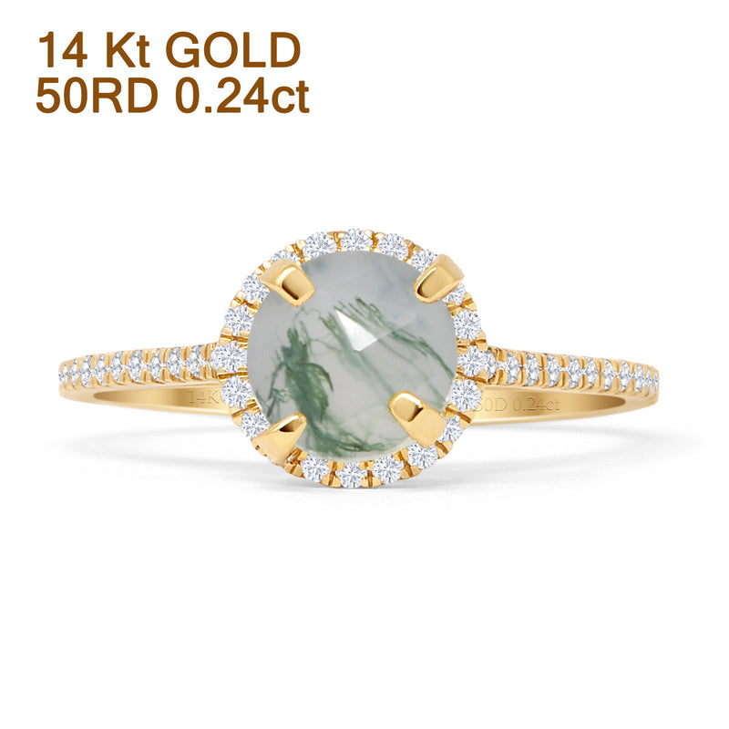 Round Halo Diamond Gold Ring