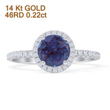 Round Halo Diamond Gold Ring