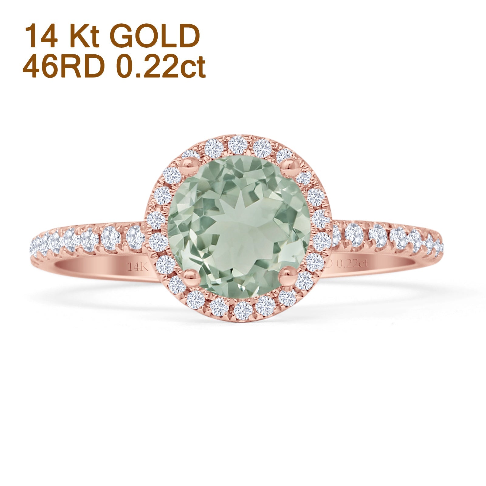 Round Halo Diamond Gold Ring
