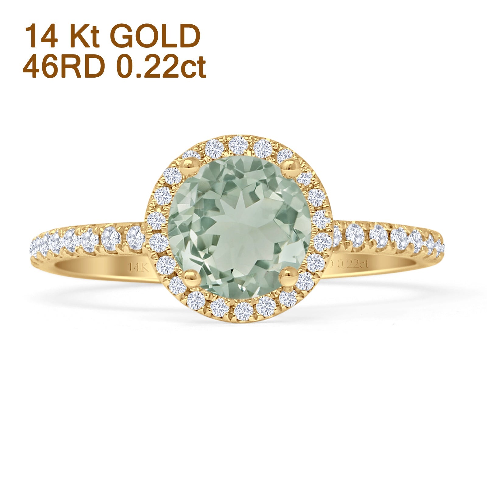 Round Halo Diamond Gold Ring