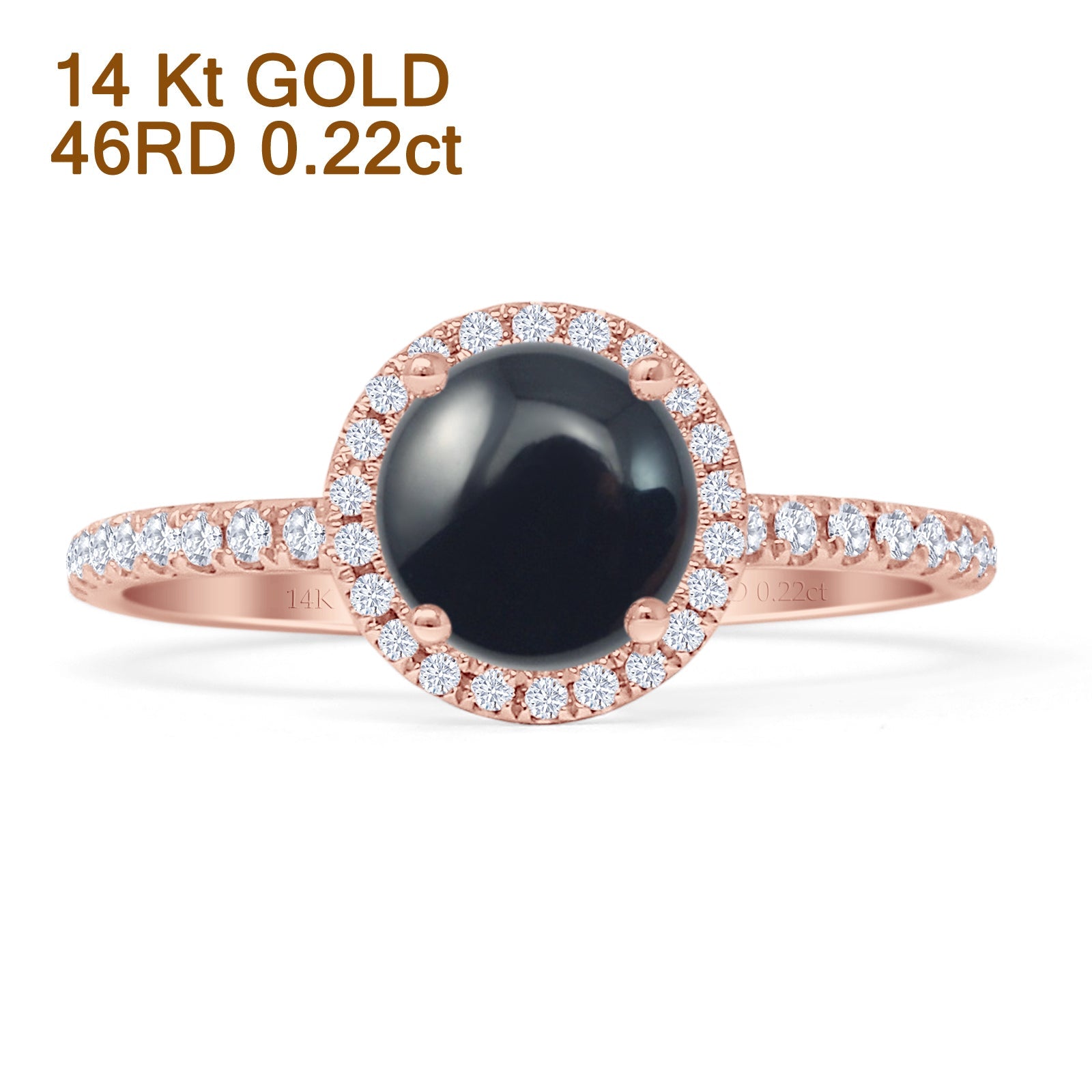 Round Halo Diamond Gold Ring