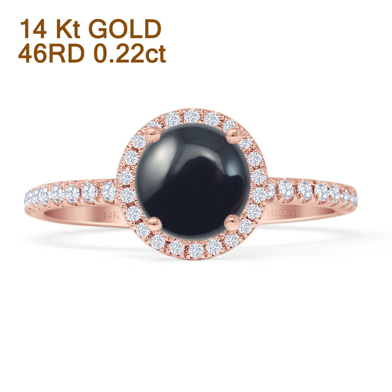 Round Halo Diamond Gold Ring