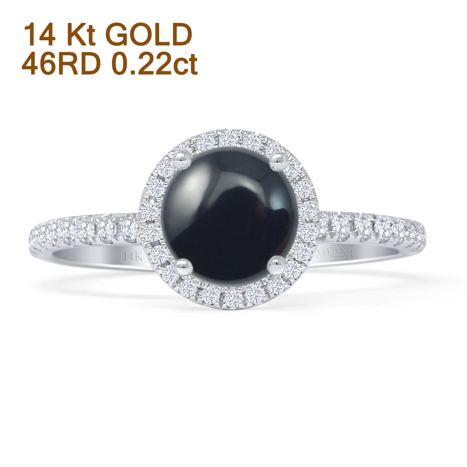 Round Halo Diamond Gold Ring