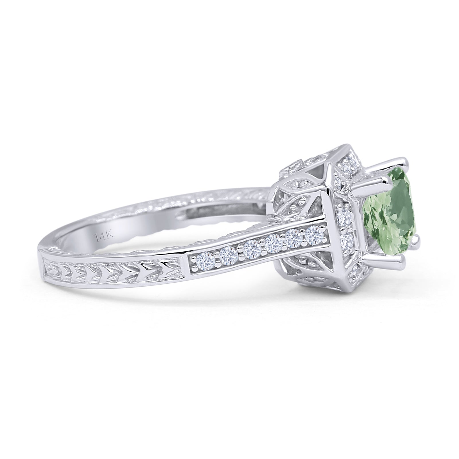 Art Deco Round Solitaire Gold Ring