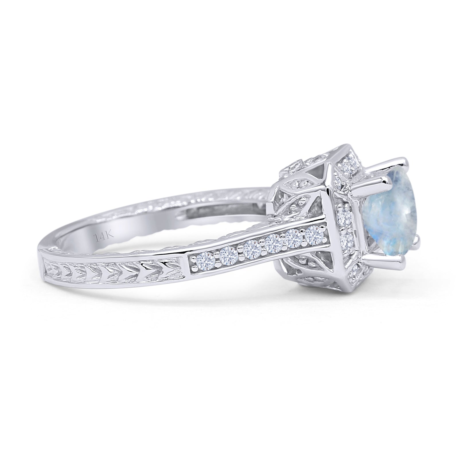 Art Deco Round Solitaire Gold Ring