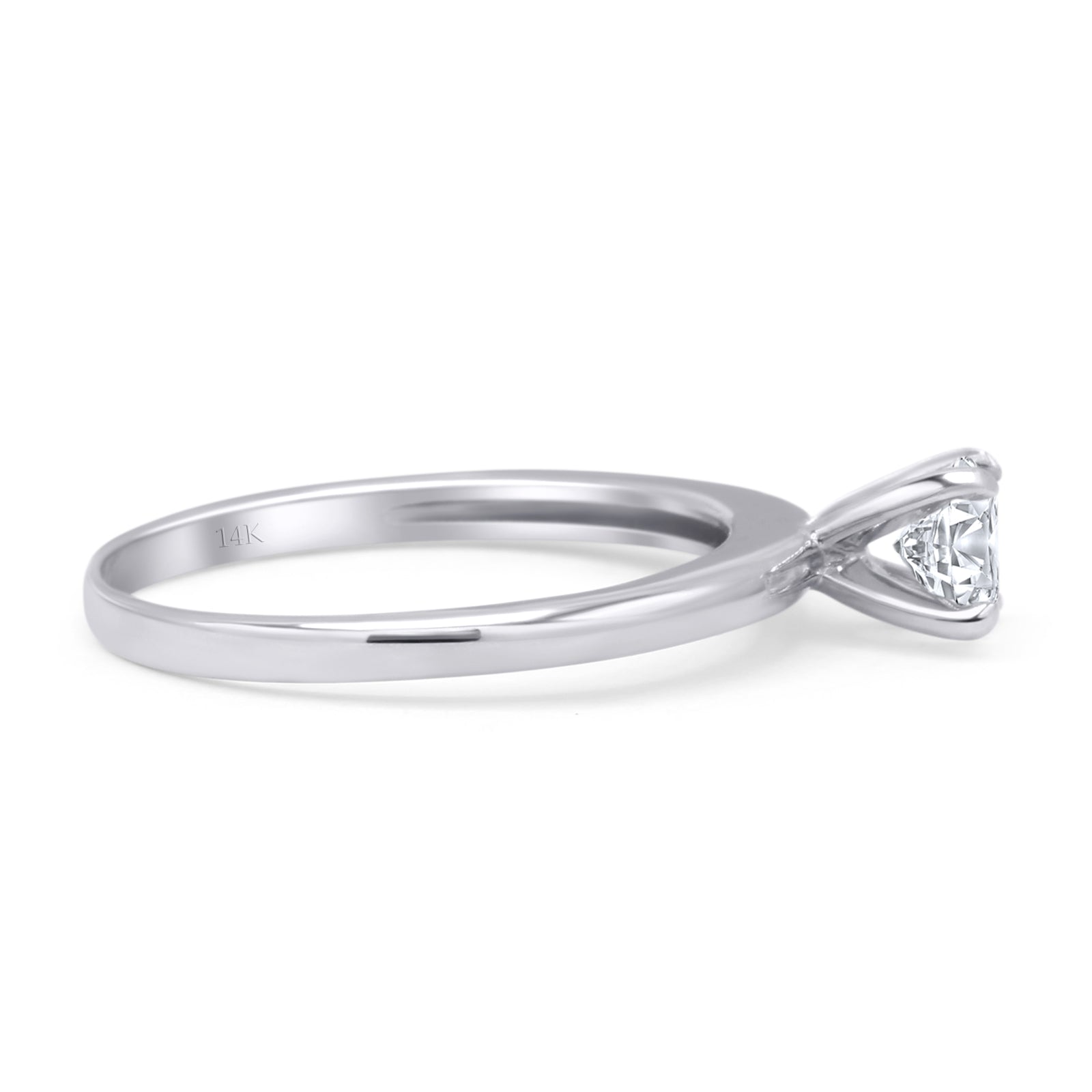 Minimalist Round Solitaire Gold Ring