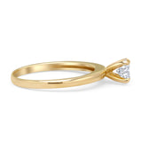 Minimalist Round Solitaire Gold Ring
