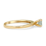 Minimalist Round Solitaire Gold Ring