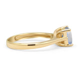 Princess Cut Solitaire Gold Ring