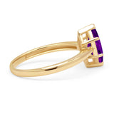 Marquise Amethyst CZ Solitaire Gold Ring
