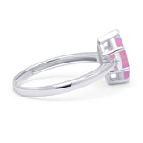 Marquise Lab Created Pink Opal Solitaire Gold Ring