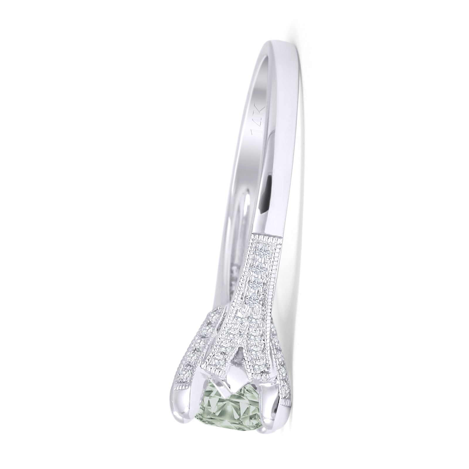 Round Split Shank Diamond Gold Ring