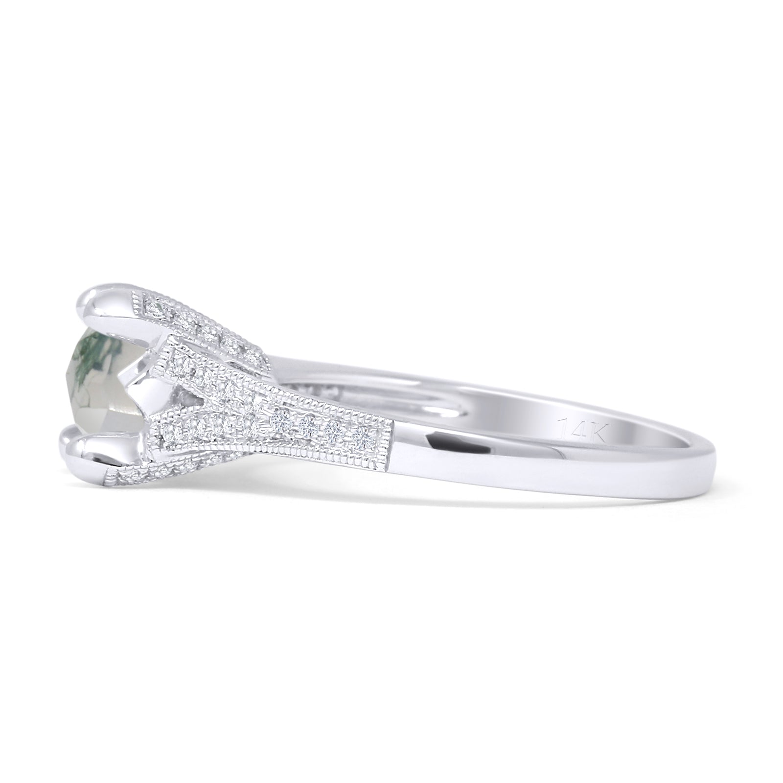 Round Split Shank Diamond Gold Ring