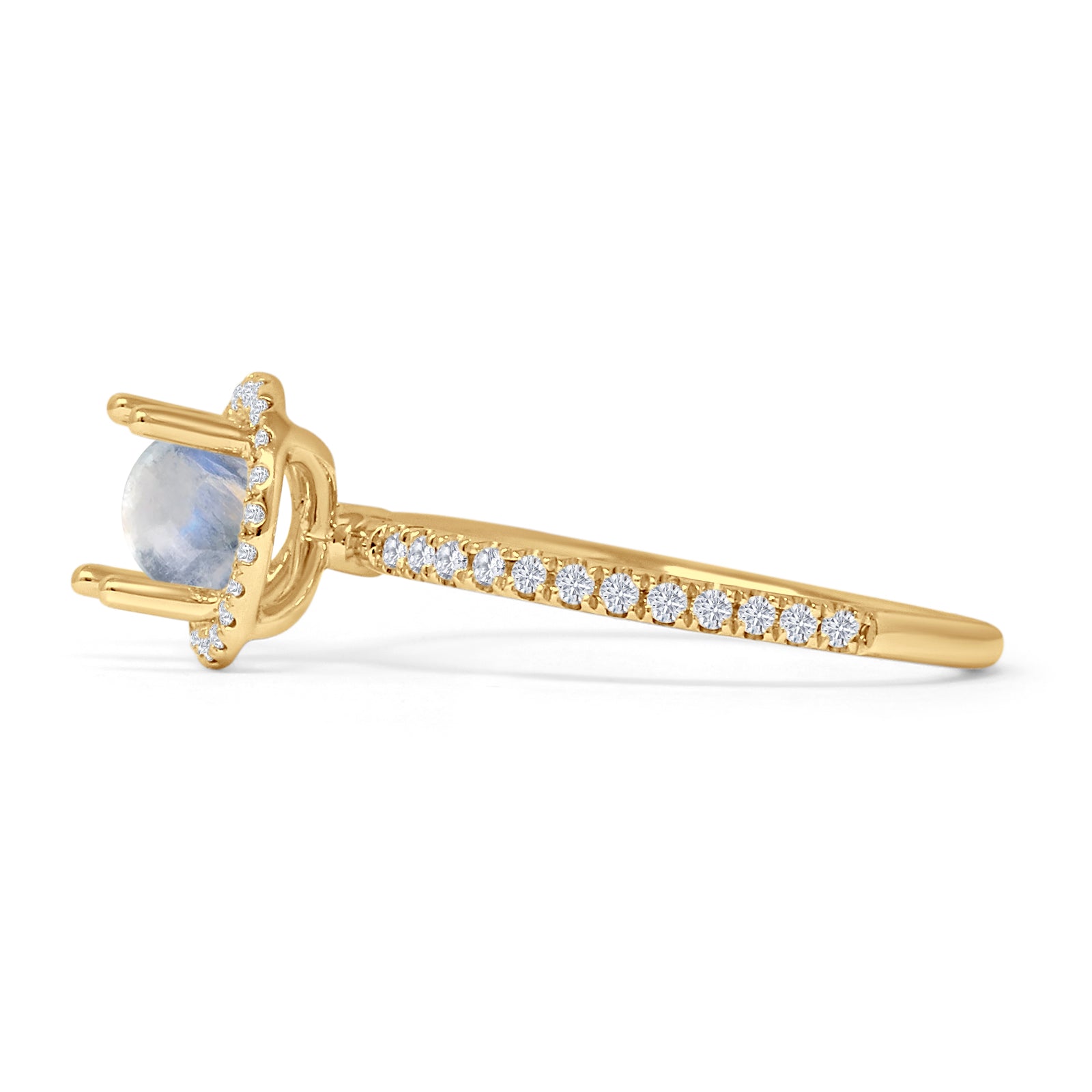 Round Halo Diamond Gold Ring