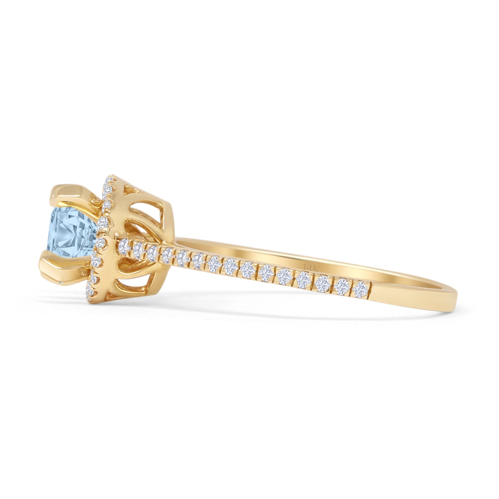 Round Halo Diamond Gold Ring