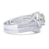 Two Piece Round Halo Split Shank Bridal Gold Ring