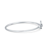 14K Gold 2.11mm Inter Quartet Bangle Bracelet Round Natural Diamond