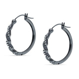 Round Twisted Infinity Hoop Earring Cubic Zirconia Two Tone 925 Sterling Silver