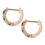 Minimalist Baguette Cubic Zirconia Huggie Hoop Earring Solid 925 Sterling Silver