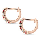 Minimalist Baguette Cubic Zirconia Huggie Hoop Earring Solid 925 Sterling Silver