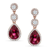 Pear Teardrop Halo Drop Dangle Earring Cubic Zirconia 925 Sterling Silver