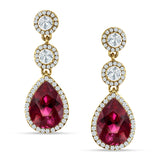 Pear Teardrop Halo Drop Dangle Earring Cubic Zirconia 925 Sterling Silver