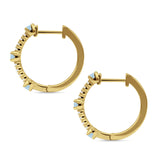 Round Cubic Zirconia Huggie Hoop Earring 925 Sterling Silver